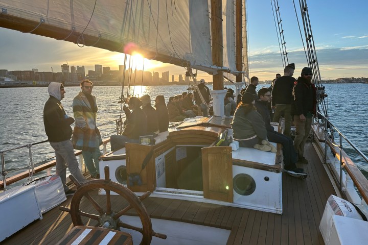 a group of people on a boat